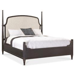 Allura French Country Beige Performance Black Oak Poster Bed - King|