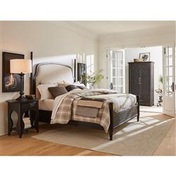 Allura French Country Beige Performance Black Oak Poster Bed - King|