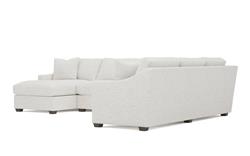 Avery Heathered Ivory Performance U-Chaise Sectional - Left Chaise - 145&quot;|