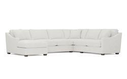 Avery Heathered Ivory Performance U-Chaise Sectional - Left Chaise - 145&quot;|
