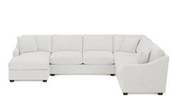 Avery Heathered Ivory Performance U-Chaise Sectional - Left Chaise - 145&quot;|