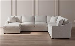 Avery Heathered Ivory Performance U-Chaise Sectional - Left Chaise - 145&quot;|