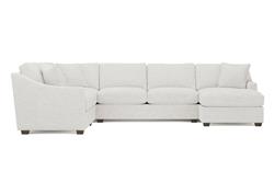 Avery Heathered Ivory Performance U-Chaise Sectional - Right Chaise - 145&quot;|
