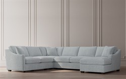 Avery Heathered Ivory Performance U-Chaise Sectional - Right Chaise - 145&quot;|