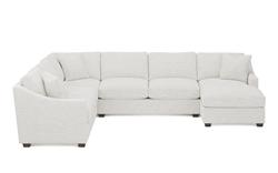 Avery Heathered Ivory Performance U-Chaise Sectional - Right Chaise - 145&quot;|