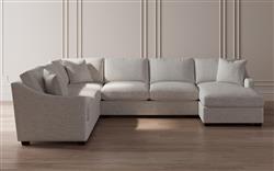 Avery Heathered Ivory Performance U-Chaise Sectional - Right Chaise - 145&quot;|