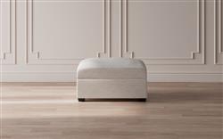 Avery Heathered Ivory Performance Ottoman|