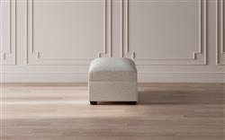 Avery Heathered Ivory Performance Ottoman|
