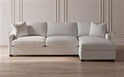 Avery Heathered Ivory Performance Chaise Sectional - Right Chaise - 110&quot;|