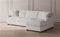 Avery Heathered Ivory Performance Chaise Sectional - Right Chaise - 110&quot;|