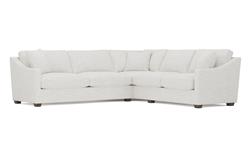 Avery Heathered Ivory Performance Corner Sectional - Left End - 111&quot;|
