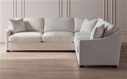 Avery Heathered Ivory Performance Corner Sectional - Left End - 111&quot;|