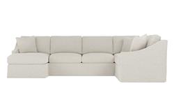 Avery Sea Salt Performance Slipcovered U-Chaise Sectional - Left Chaise - 145"|