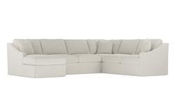 Avery Sea Salt Performance Slipcovered U-Chaise Sectional - Left Chaise - 145"|