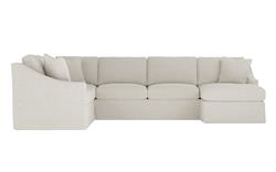 Avery Sea Salt Performance Slipcovered U-Chaise Sectional - Right Chaise - 145"|