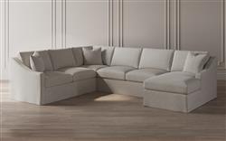 Avery Sea Salt Performance Slipcovered U-Chaise Sectional - Right Chaise - 145"|