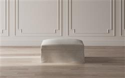 Avery Sea Salt Performance Slipcovered Ottoman|