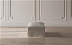 Avery Sea Salt Performance Slipcovered Ottoman|