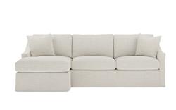 Avery Sea Salt Performance Slipcovered Chaise Sectional - Left Chaise - 110&quot;|