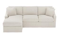Avery Sea Salt Performance Slipcovered Chaise Sectional - Left Chaise - 110&quot;|