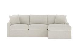 Avery Sea Salt Performance Slipcovered Chaise Sectional - Right Chaise - 110&quot;|