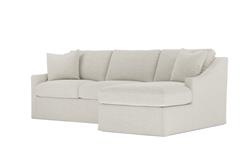 Avery Sea Salt Performance Slipcovered Chaise Sectional - Right Chaise - 110&quot;|