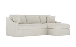 Avery Sea Salt Performance Slipcovered Chaise Sectional - Right Chaise - 110&quot;|