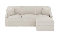Avery Sea Salt Performance Slipcovered Chaise Sectional - Right Chaise - 110&quot;|