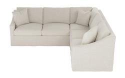 Avery Sea Salt Performance Slipcovered Corner Sectional - Left End - 111&quot;|