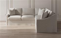 Avery Sea Salt Performance Slipcovered Corner Sectional - Left End - 111&quot;|