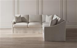 Avery Sea Salt Performance Slipcovered Corner Sectional - Right End - 111&quot;|