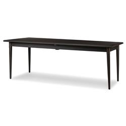 Hayden Modern Black Mango Wood Rectangular Extendable Dining Table - 84-104"|