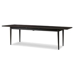 Hayden Modern Black Mango Wood Rectangular Extendable Dining Table - 84-104"|