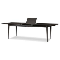 Hayden Modern Black Mango Wood Rectangular Extendable Dining Table - 84-104"|