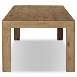 Slade Rustic Lodge Brown Oak Rectangular Extendable Dining Table - 96-116"|