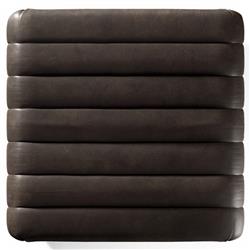 Leo Mid Century Modern Dark Brown Leather Ottoman|