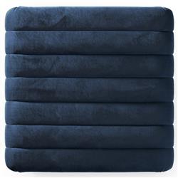 Leo Mid Century Modern Blue Velvet Ottoman|
