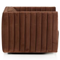 Leo Mid Century Modern Auburn Brown Velvet Swivel Chair|