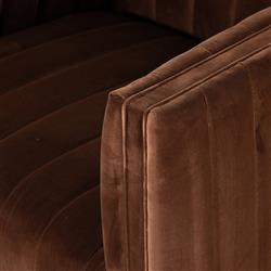 Leo Mid Century Modern Auburn Brown Velvet Swivel Chair|