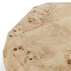Daphne Modern Classic Light Burl Round Drum Coffee Table|