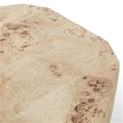 Daphne Modern Classic Light Burl Round Drum Coffee Table|