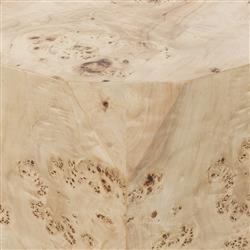 Daphne Modern Classic Light Burl Round Drum Coffee Table|