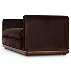 Jordane Mid Century Modern Dark Brown Velvet Sofa - 83"|