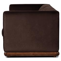 Jordane Mid Century Modern Dark Brown Velvet Sofa - 83"|