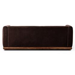 Jordane Mid Century Modern Dark Brown Velvet Sofa - 83"|