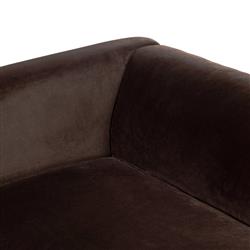 Jordane Mid Century Modern Dark Brown Velvet Sofa - 83"|
