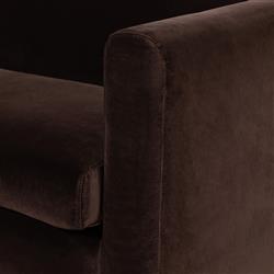 Jordane Mid Century Modern Dark Brown Velvet Sofa - 83"|