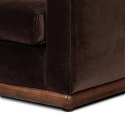 Jordane Mid Century Modern Dark Brown Velvet Sofa - 83"|