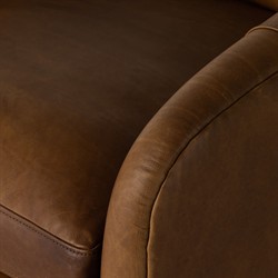 Perrin Modern Classic Brown Leather Swivel Chair|