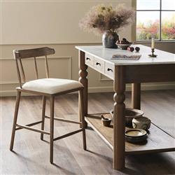 Bella Modern Classic Cream Performance Windsor Counter Stool|